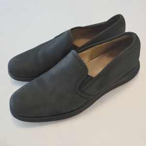 Cole Haan LunarGrand Two Gore Slip On Nubuck Leather Loafers Size 9M Black EUC